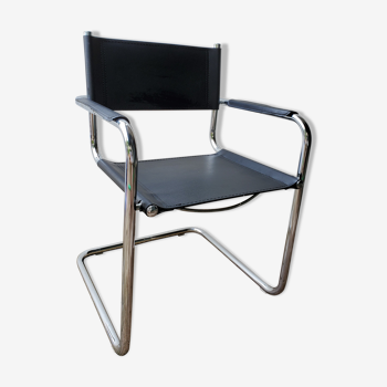 Fauteuil cuir et chrome 70