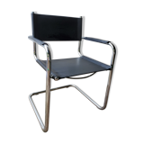 Leather and chrome armchair 70