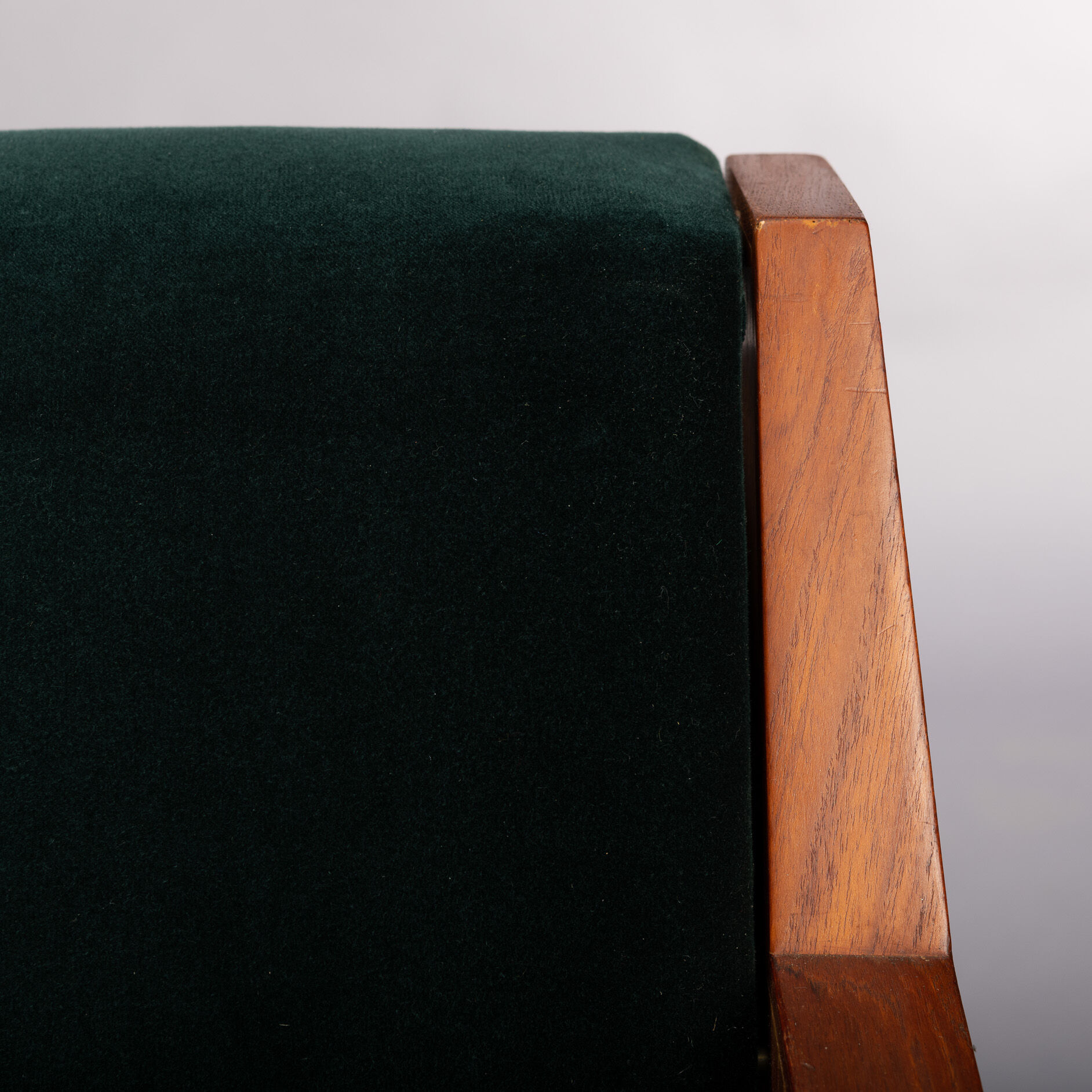 Danish midcentury modern green velvet daybed, 1960s