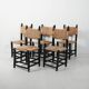 5 chaises marocaines en bois bleu