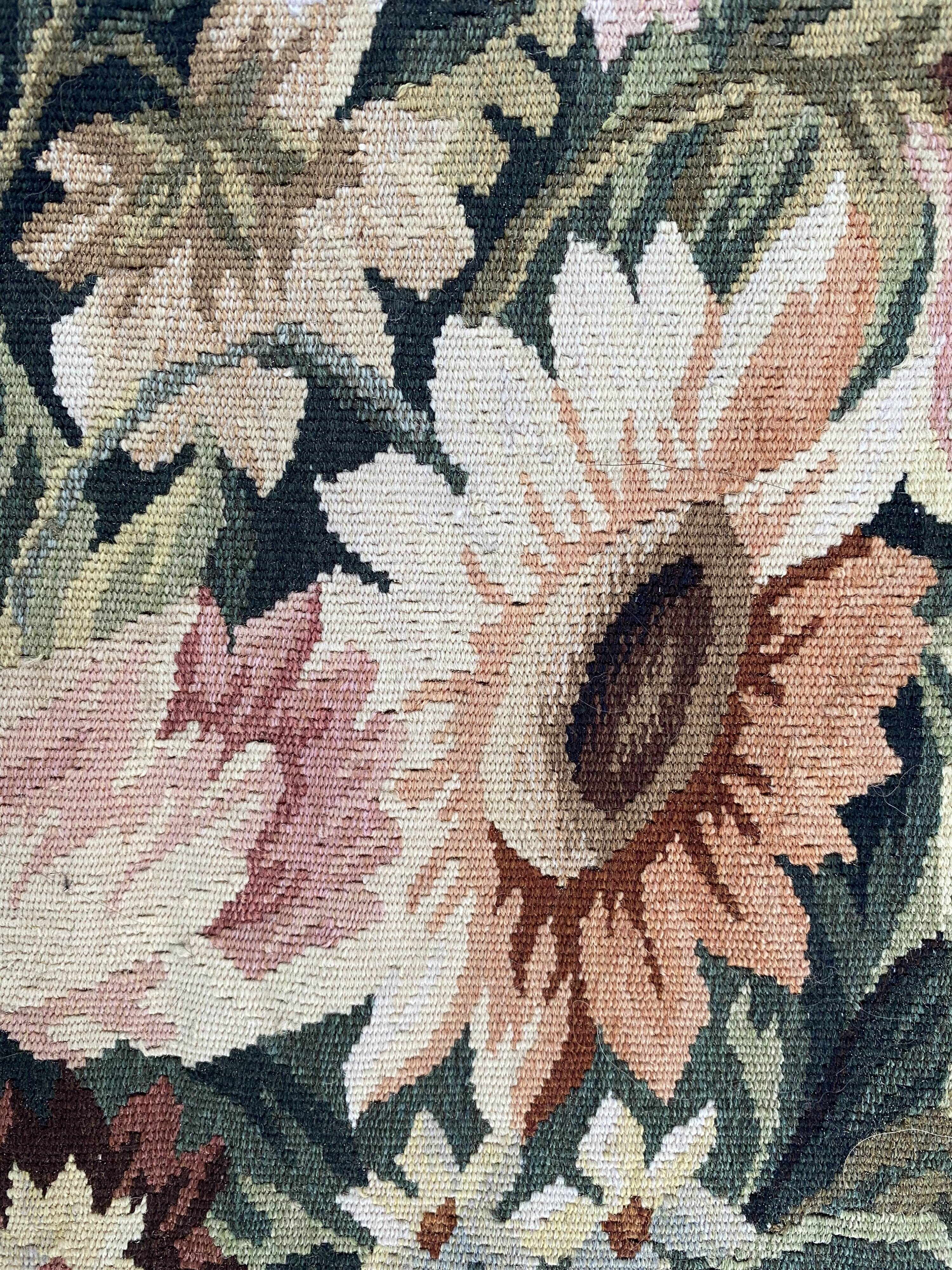 Handmade aubusson vintage tapestry 116x149 cm