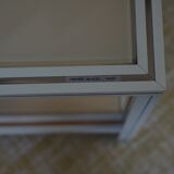 Mid century pierre vandel cream aluminium two-tier side table 1970s