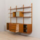 Vintage danish modular teak bookcase 1970s