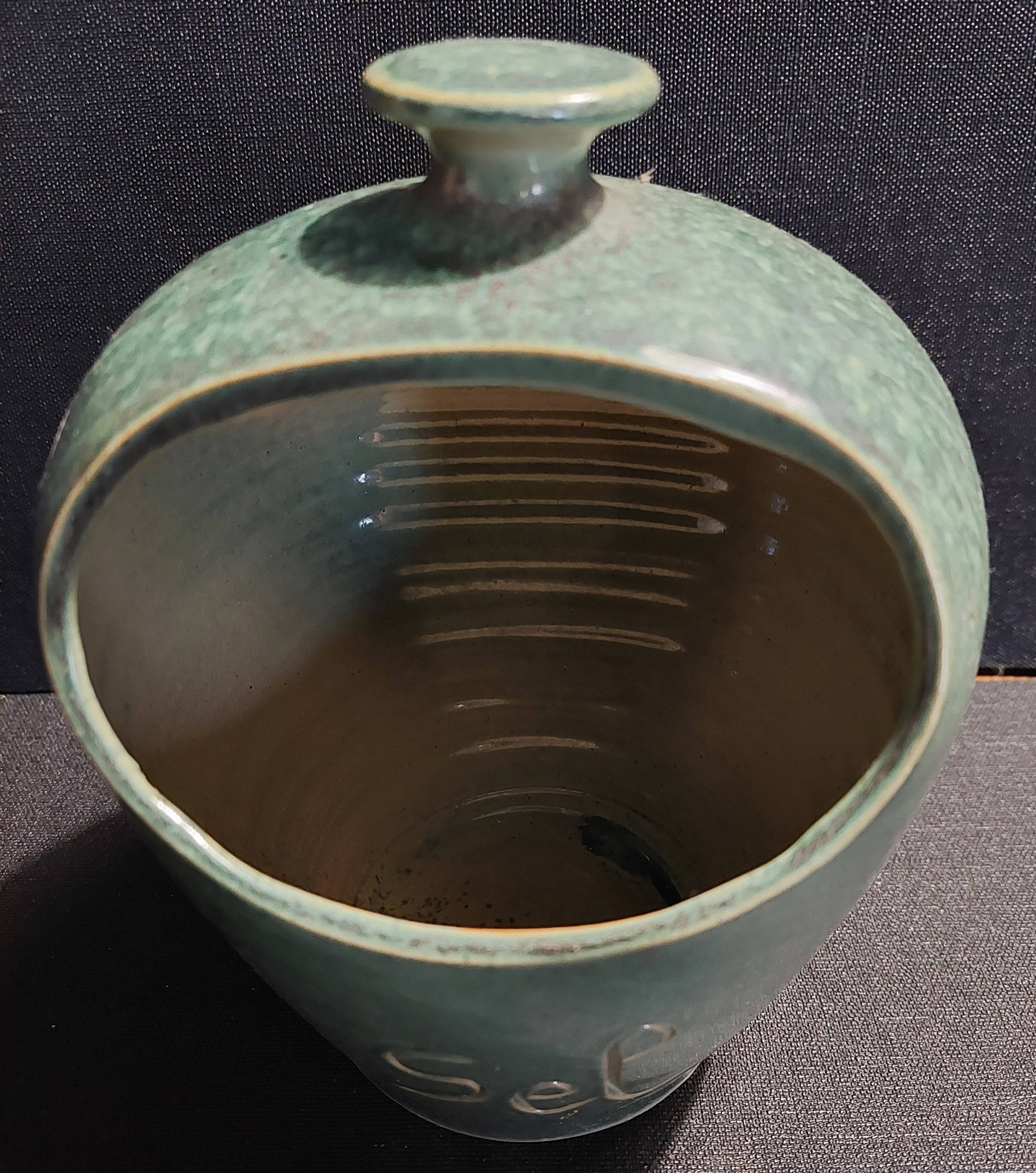 Vintage stoneware salt pot