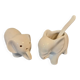 Elephant salt cellar and mustard pot in porcelain