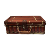 Suitcase in wicker and vintage bamboo