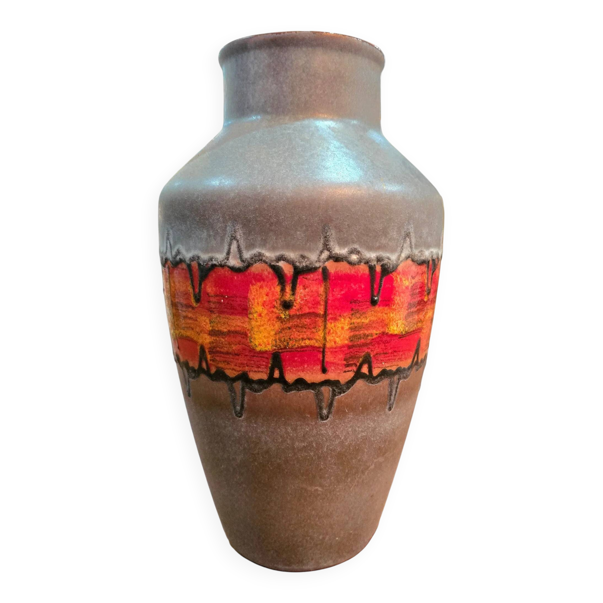 German Fat Lava Vase – Glazed ceramic – Germany, 1960s–1970s