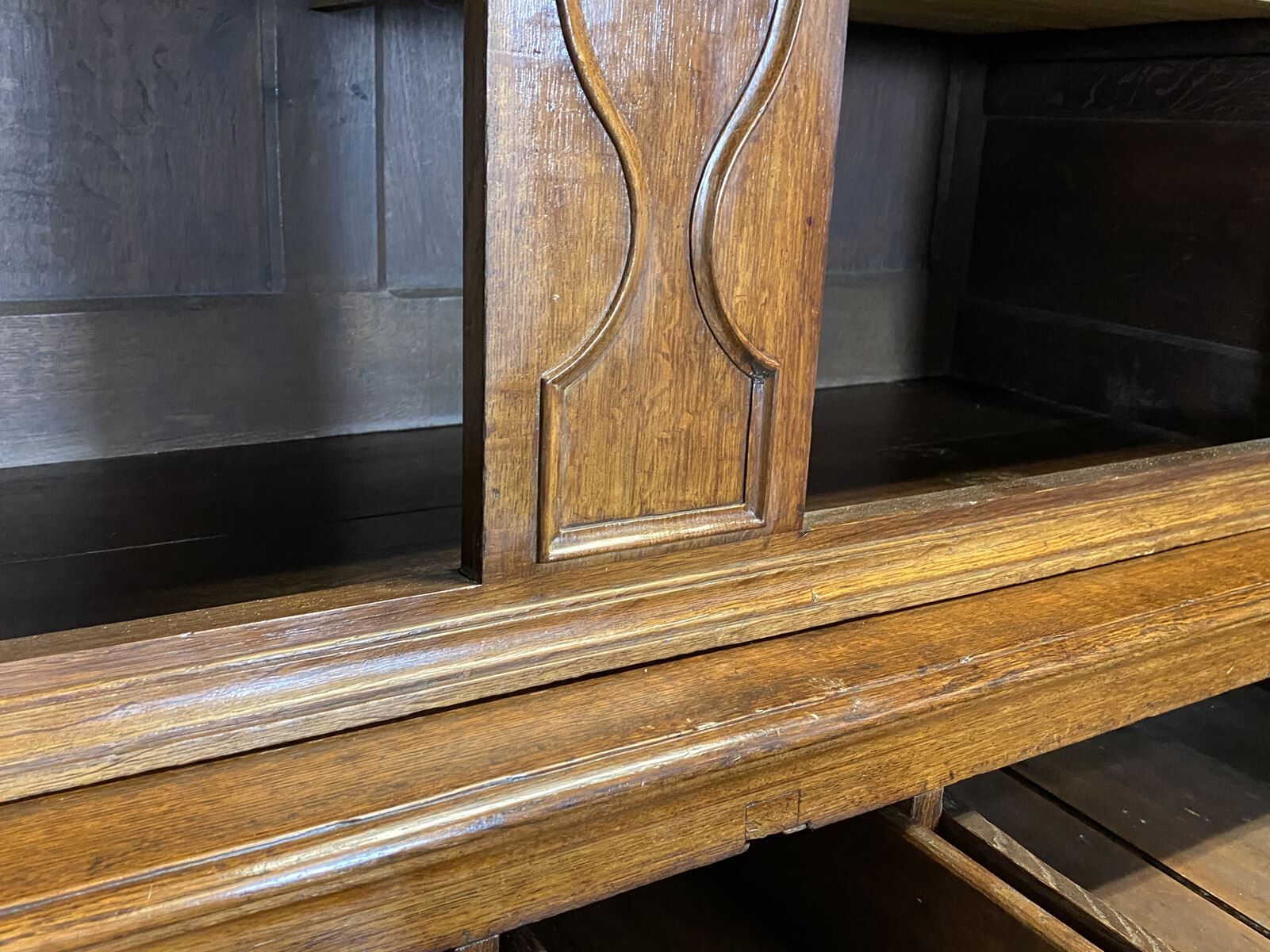 19th century 2-body sideboard in light oak