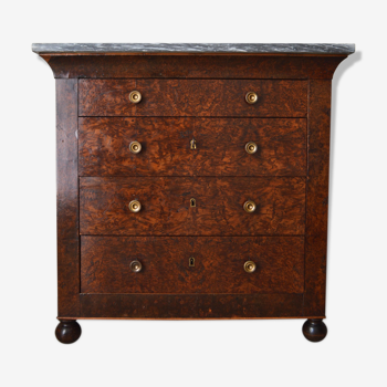 Commode Charles X en loupe de cèdre vers 1830