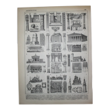 Engraving • Arabic art, decorations, weapons • Original lithograph from 1898