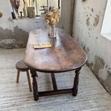 19th century oval solid oak table