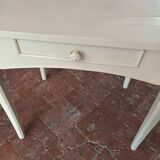 White vintage table with chair and mirror
