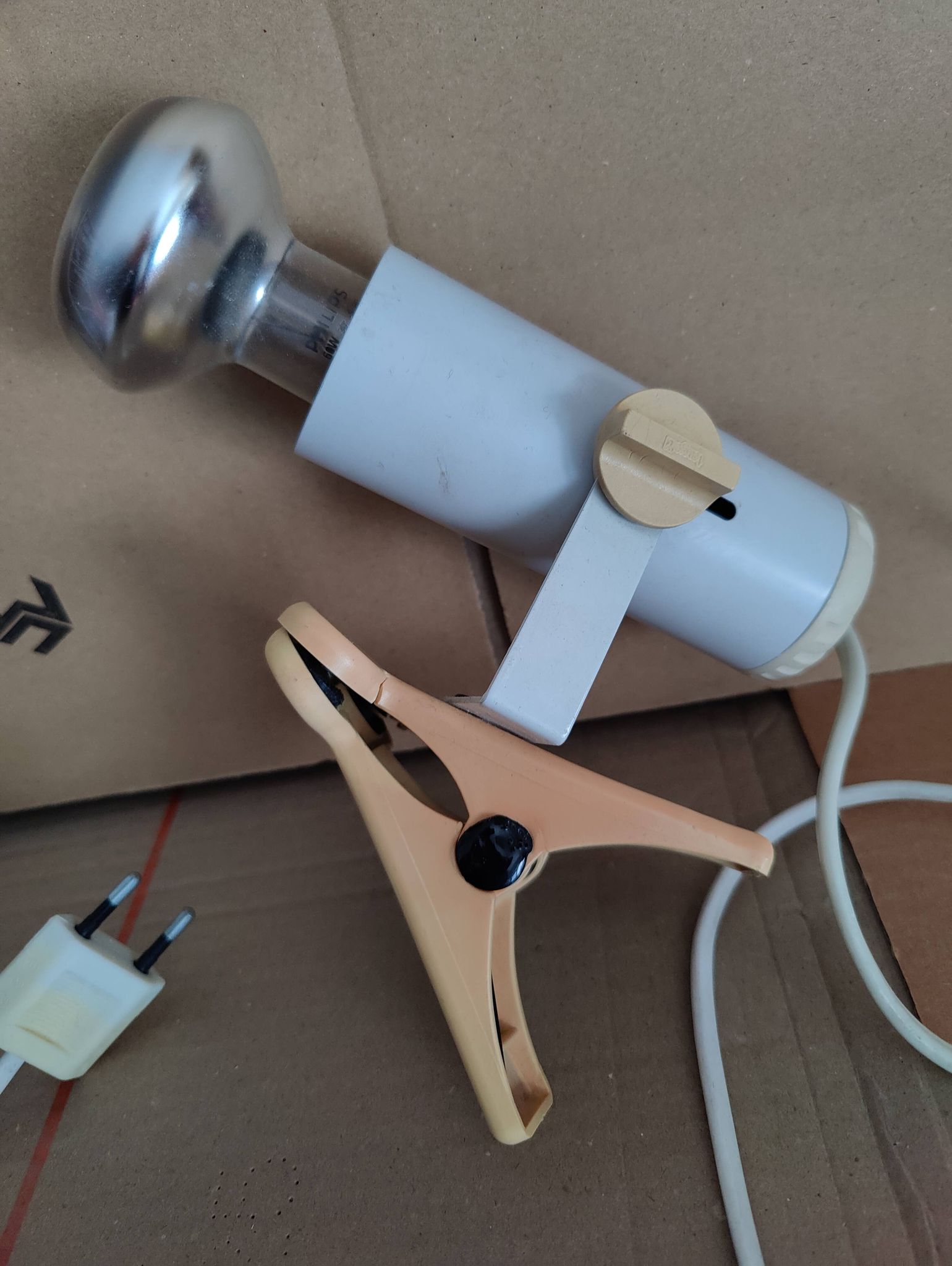 White clamp spotlight Targetti Sankey 1970s
