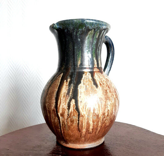 Ceramic pitcher signed vintage