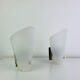 Pair of 1950s striped plastic wall lights.