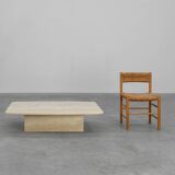 Sculptural organic travertine coffee table, France 1980s