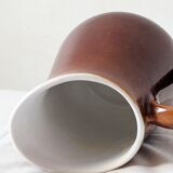 4 pieces mismatched set in brown earthenware 40s 50s vintage