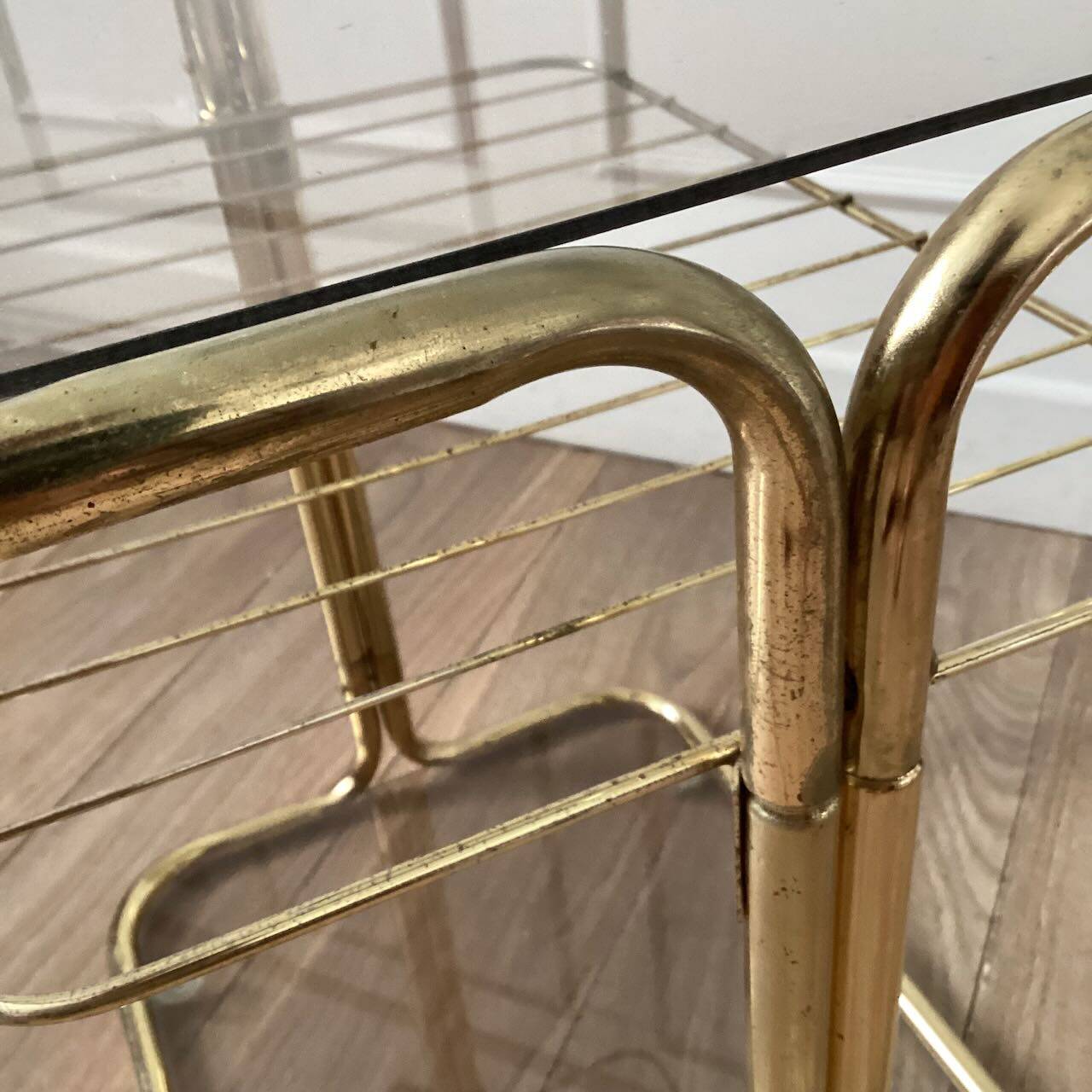 Gold and glass side table