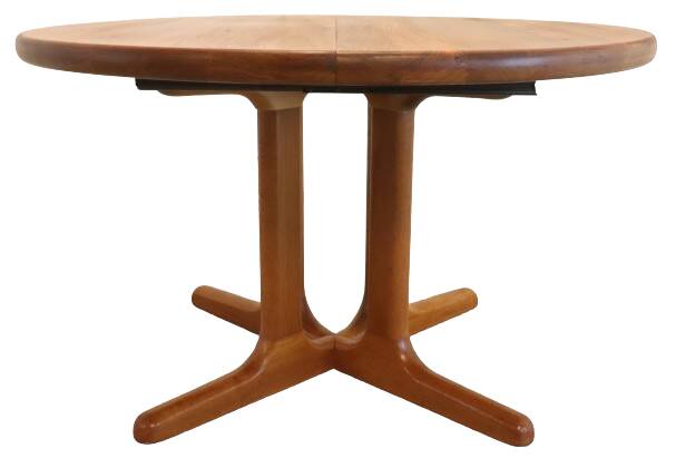 Ronde 1x verlengbare deense teak  Dyrlund eettafel 'Ommel'