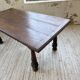 19th-century castle table, carved solid oak, 190cm.