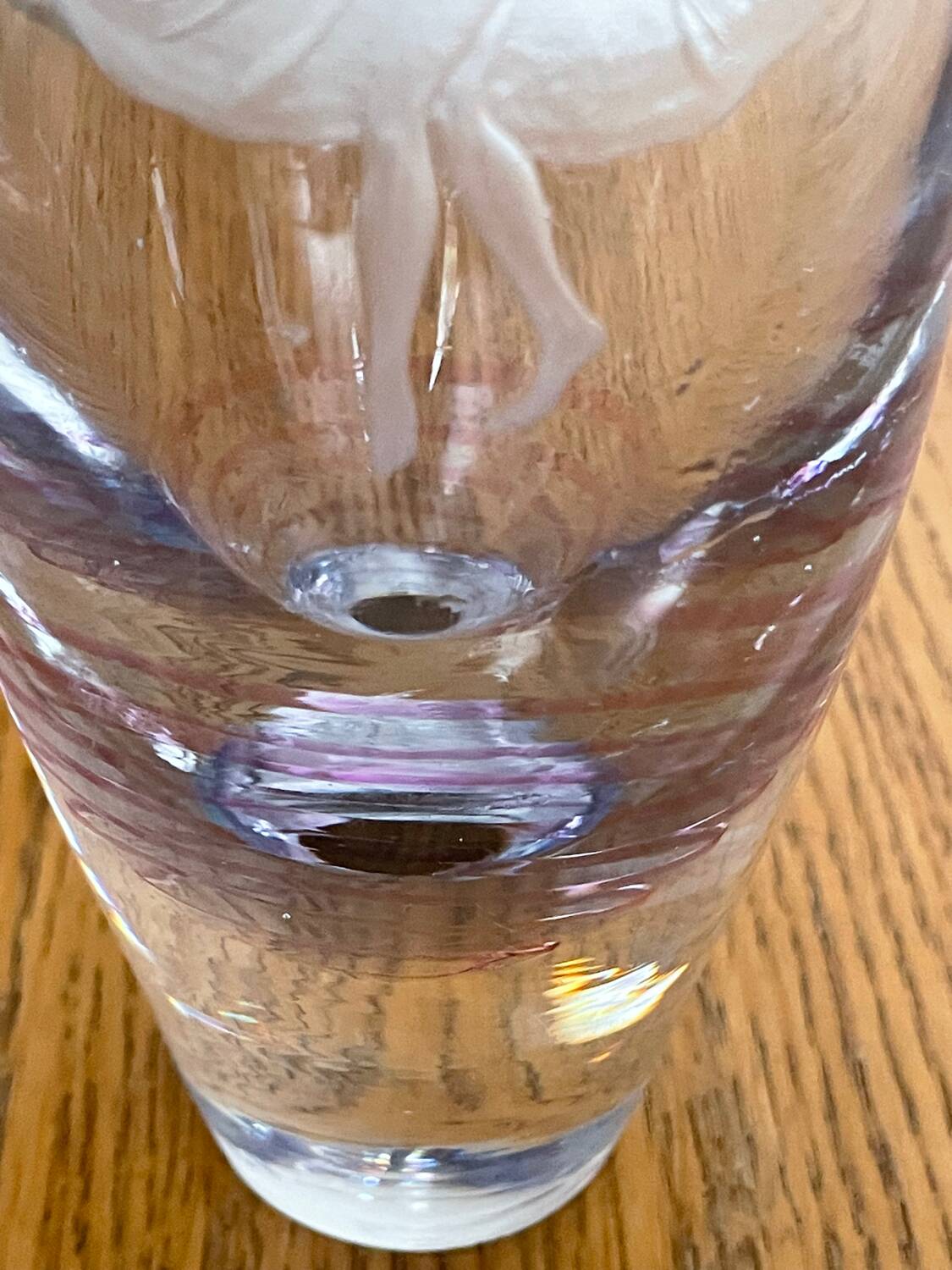 Kosta Boda Vintage Blown Glass Vase - Dancer & Purple Spiral