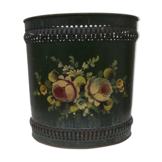 Painted sheet metal paper basket napoleon III