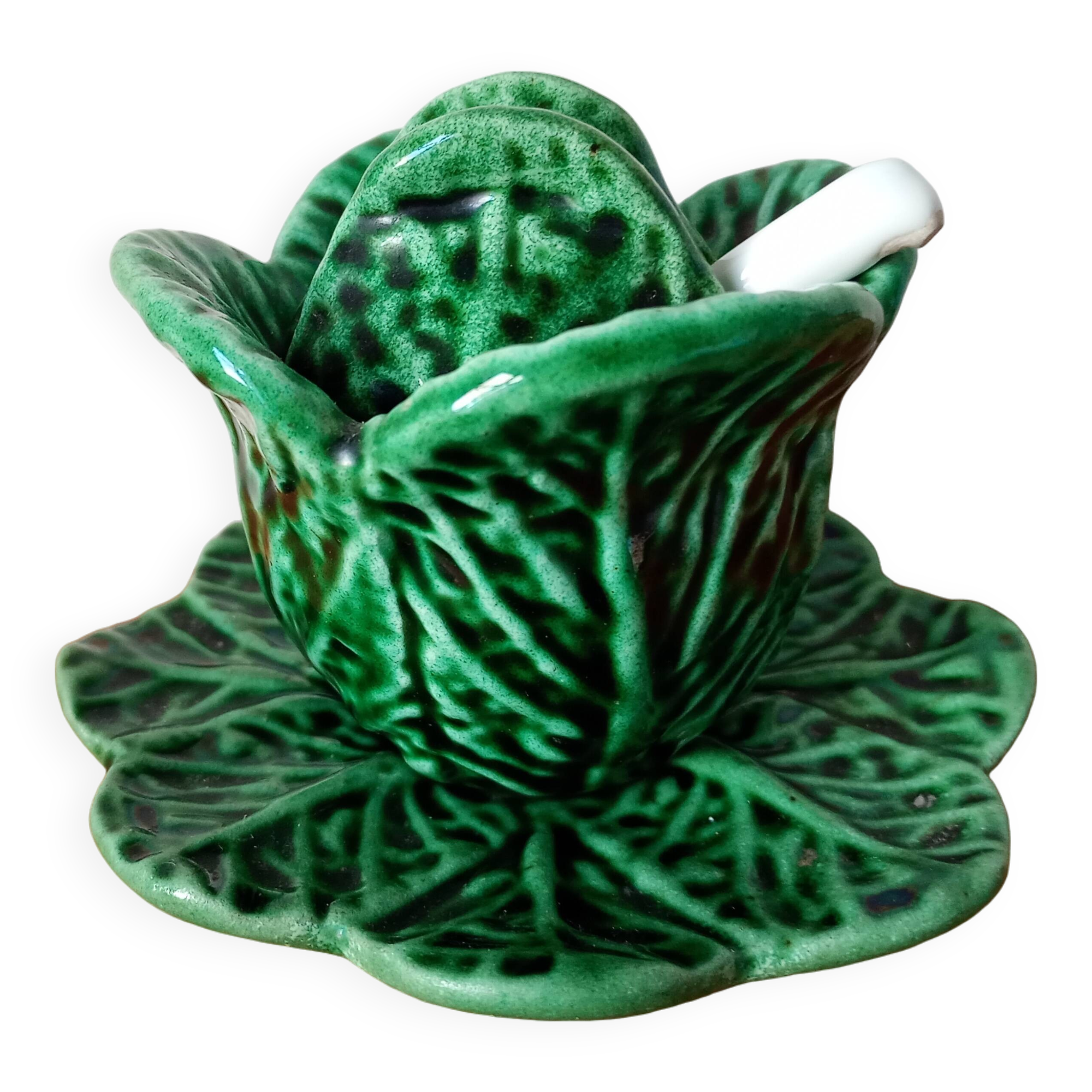 small cabbage-shaped slip pot