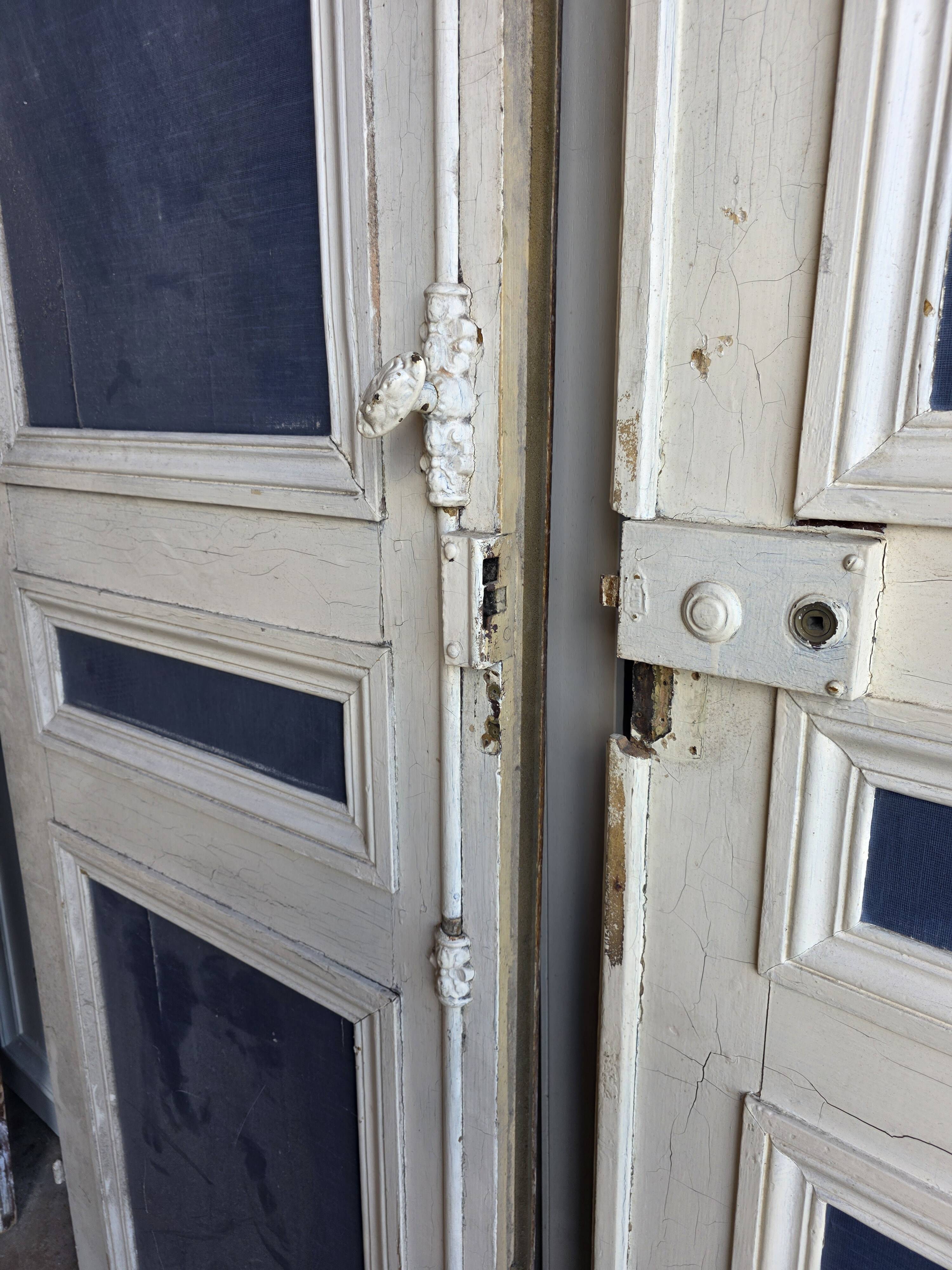 3 paires de portes de séparation du XIXème s.