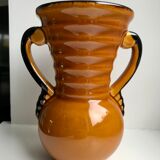 Vase en céramique jaune vallauris made in france années 70