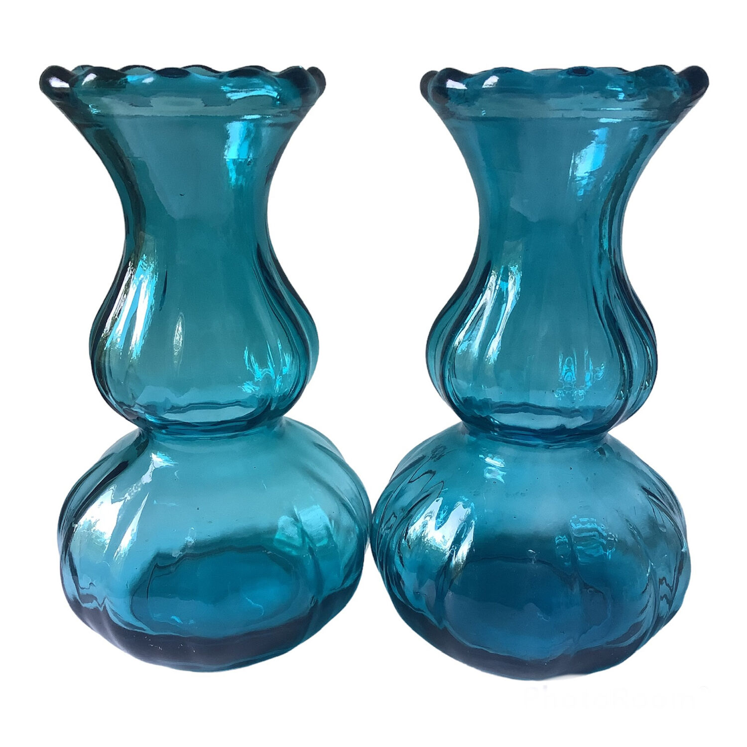 Pair of lagoon blue vases