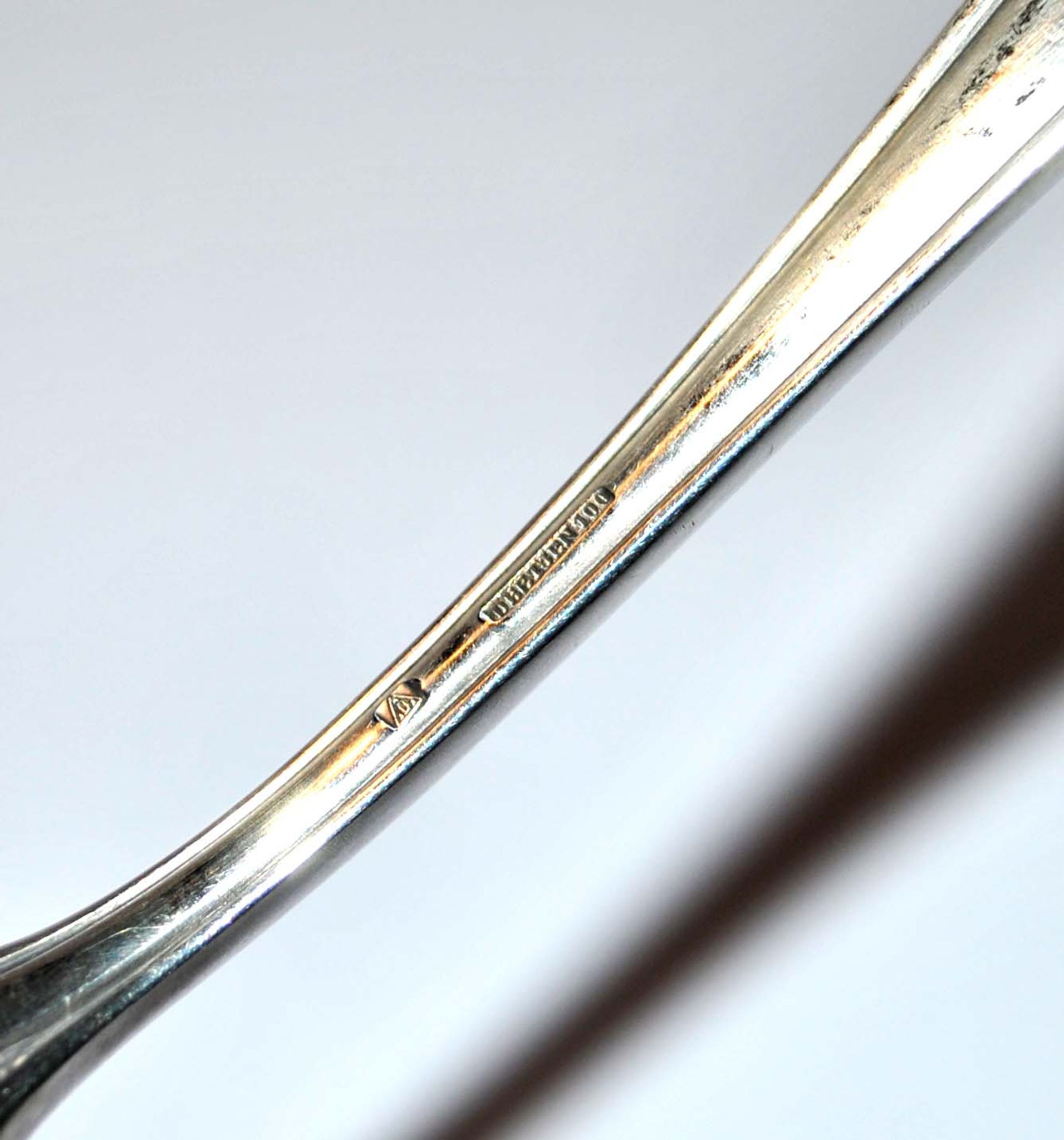 Series of 6 vintage table spoons in silver metal deetjen 100 soup 21.5cm