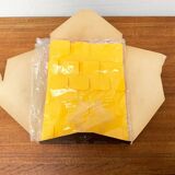 Yellow folding pendant lamp from the mid-century space age by Gunner Jensen, 1970s.