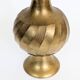 Solid brass Midcentury vase in trumpet shape with twisted details.