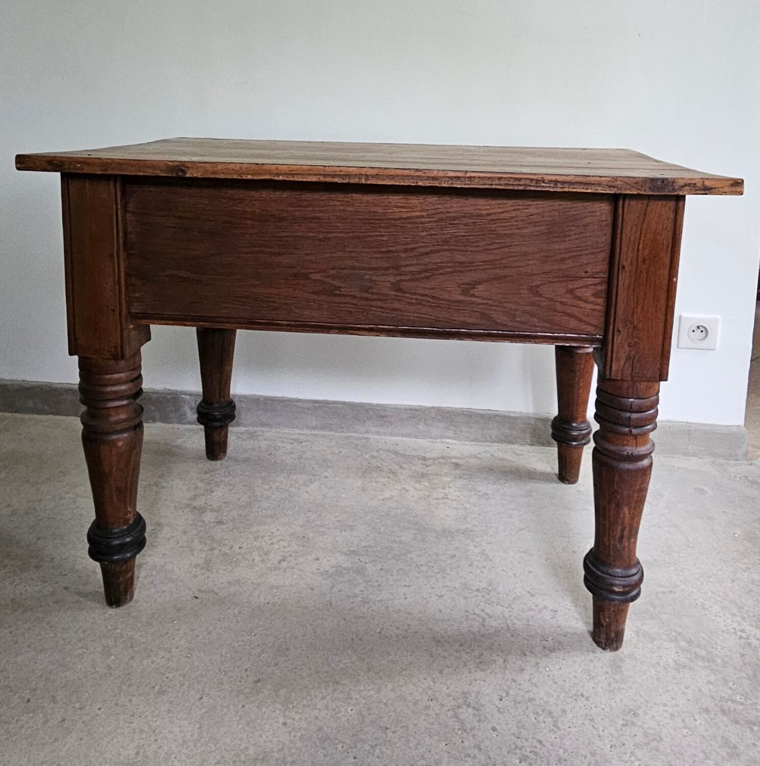Table de travail française rustique antique de ferme, îlot Louis Philippe