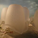 Five Pendant Lights with Frosted White Glass, 1970s