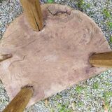 Tripod stool in raw wood