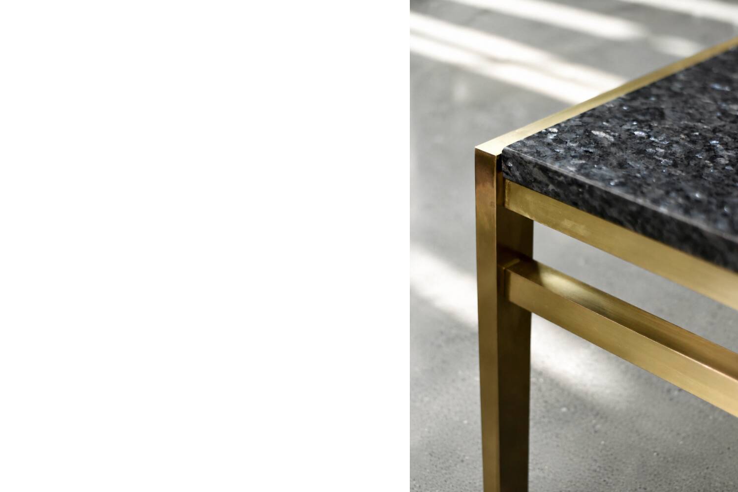 Vintage Mid-Century Italian Modern Brass Coffee Table with Stone Top, 1970s