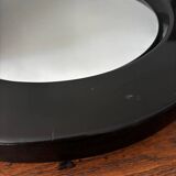 Vintage round mirror from the 70s, smoked brown plastic