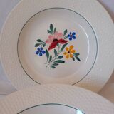 Digoin and Sarreguemines soup plates, vintage Fabiola model