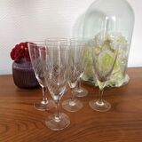 Set of 6 Champagne flutes in engraved glass 10 cl