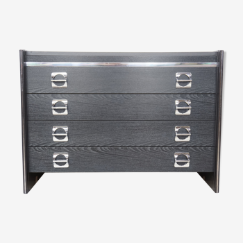 Chest of drawers black and chrome