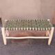Green leather stool and bench