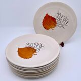 Assiettes à fromages ou desserts motifs feuilles