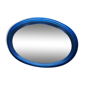 Blue pine oval mirror 50x67cm
