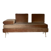 Banquette divan lit daybed velours vintage