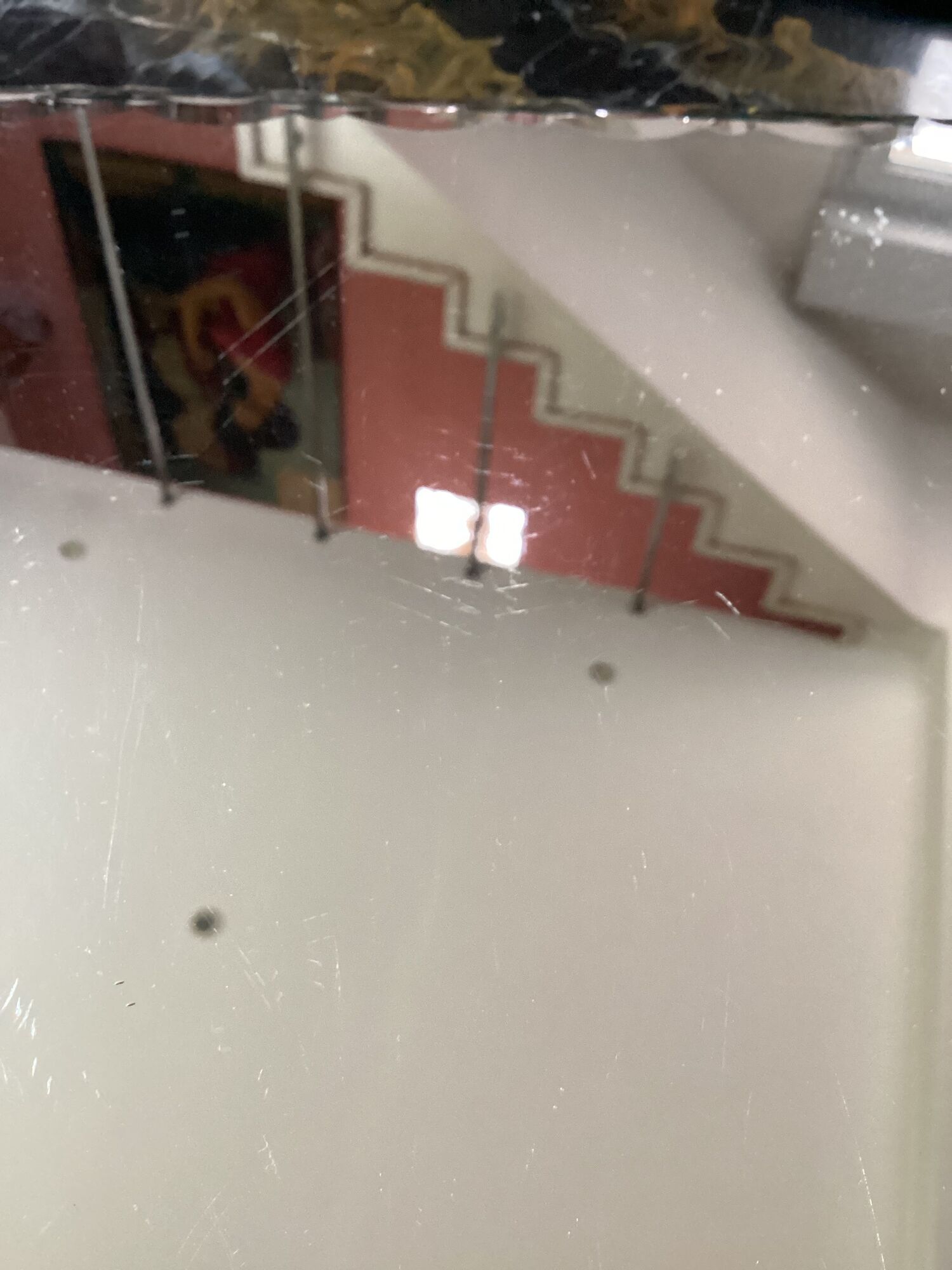 Square beveled table mirror