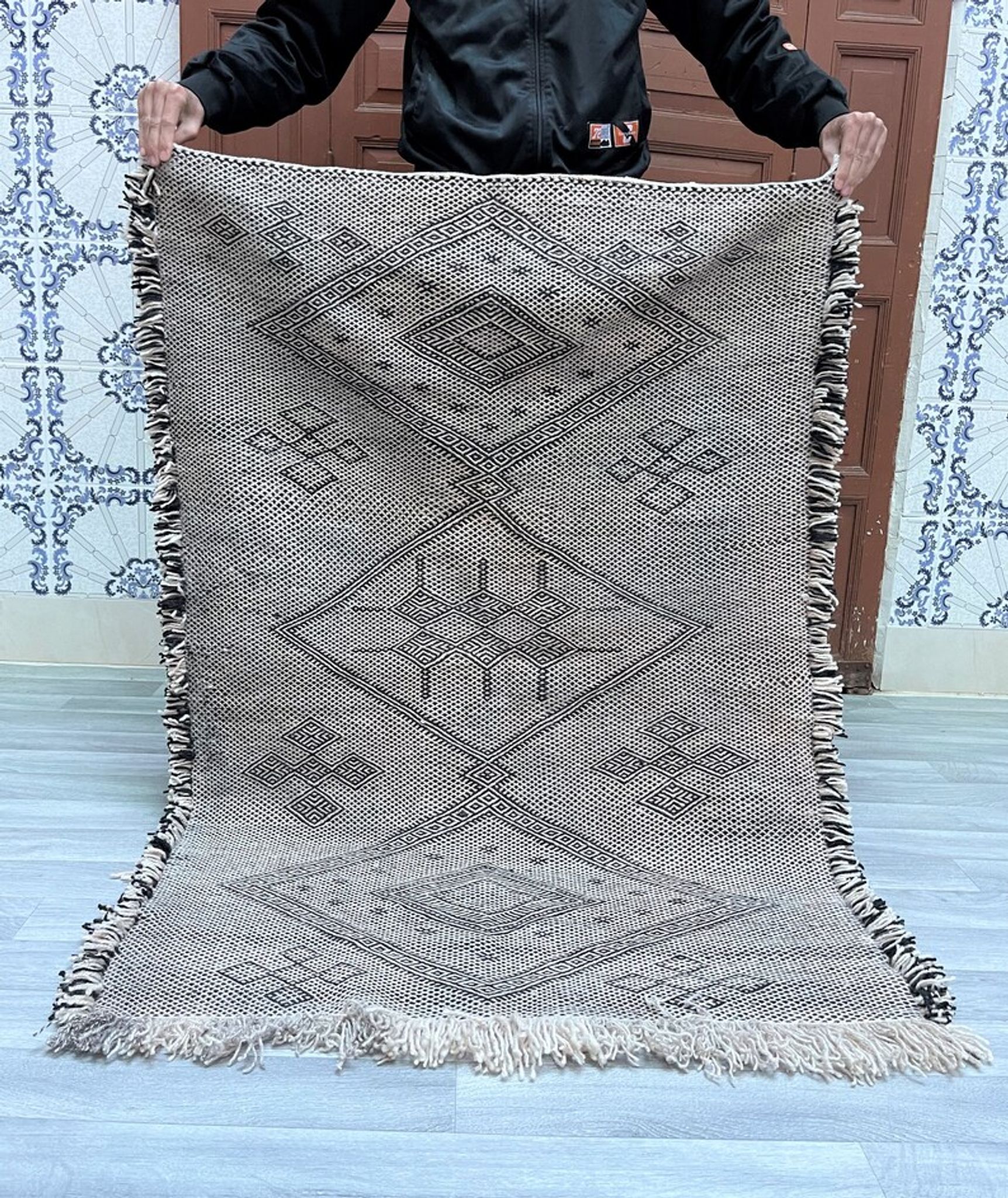 Moroccan Zanafi rug, Scandinavian rug, mid century decor, mid century furniture