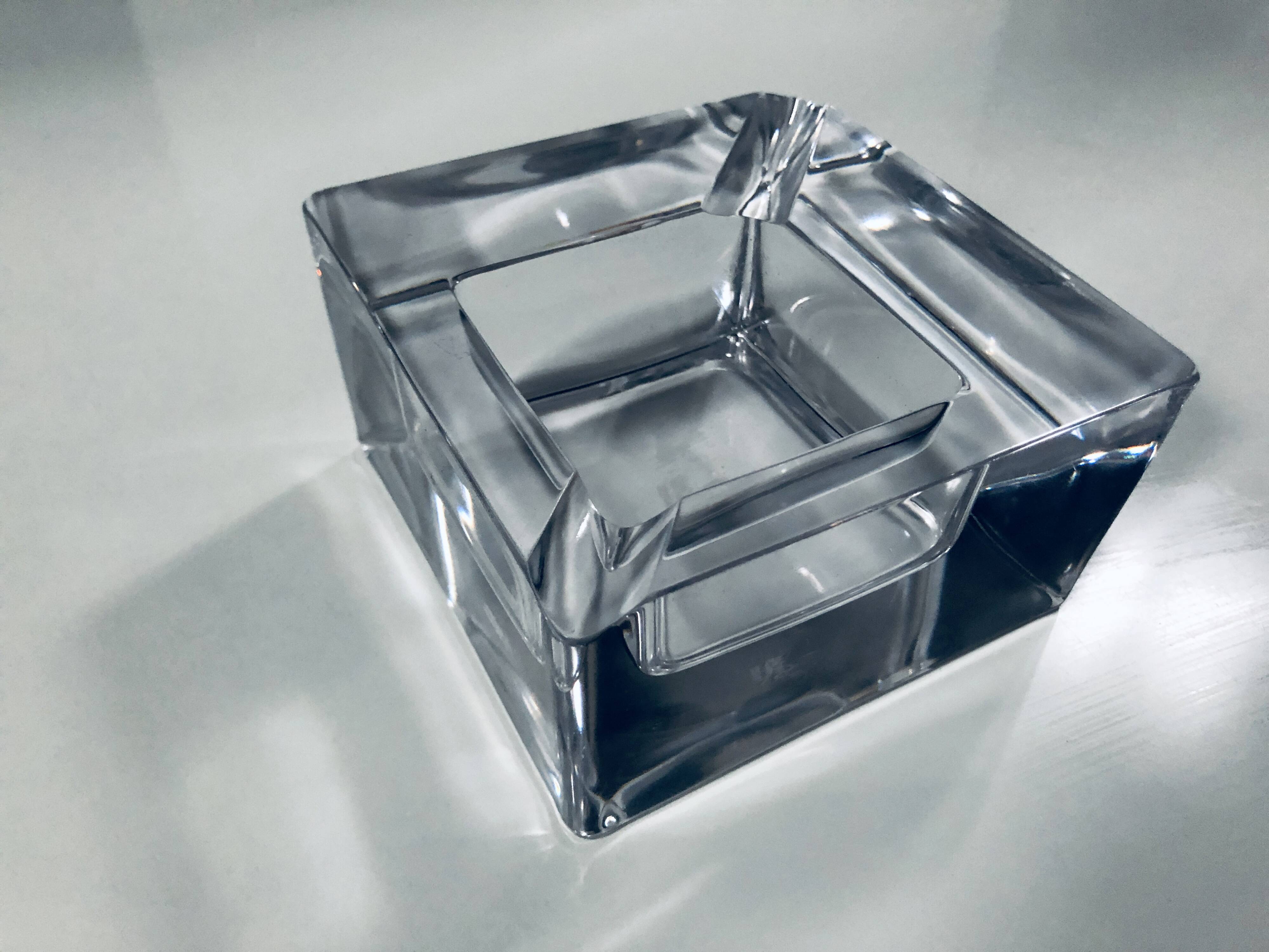 Large Vintage Ashtray • Crystal • Sèvres France • 1970