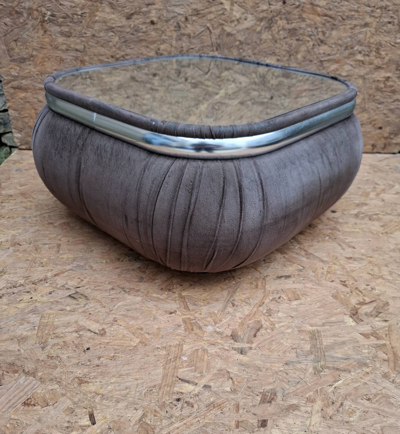 Velvet and mirror coffee table