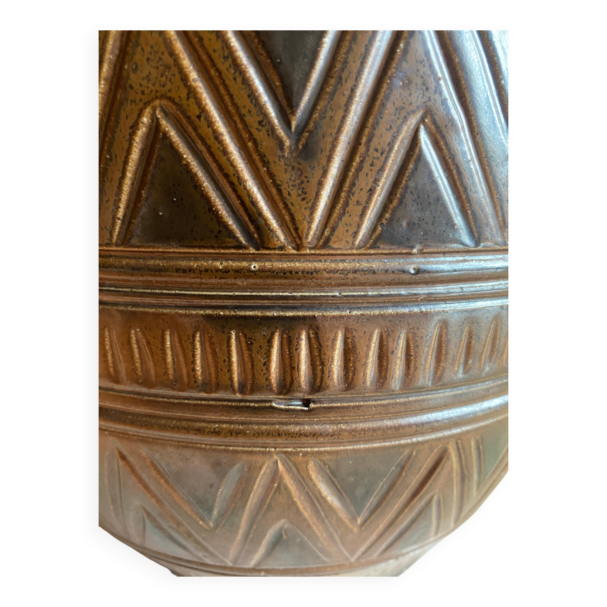 Scandinavian Modern Brown Stoneware Floor Vase by Arthur Andersson, Wallåkra